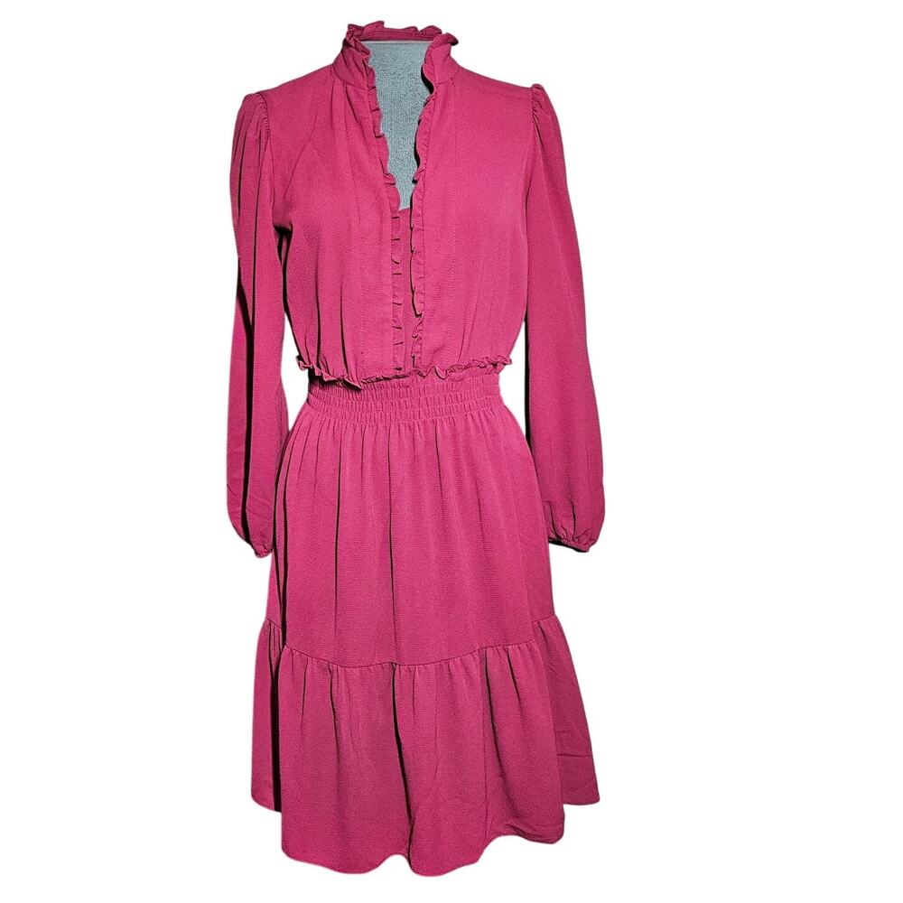 London Time Pink Blouson Knee Length Dress Size 6